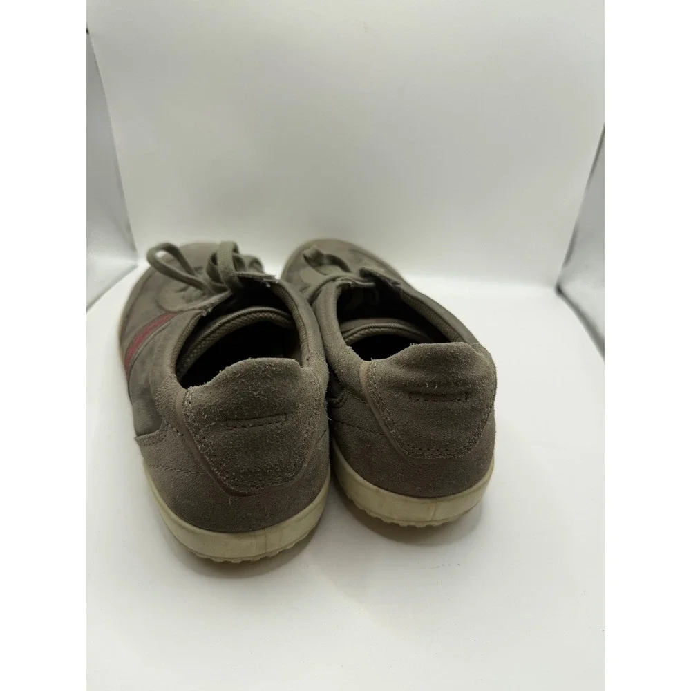 ECCO Soft 7 Mens Sneakers Size 45 Leather Suede Low Top Lace Up Shoes Grey Brown